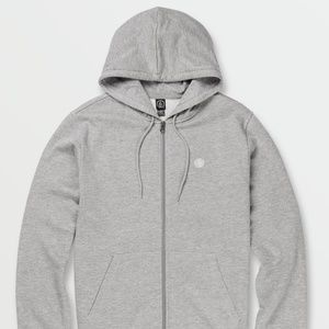 Volcom Foreman Zip Fleece Hoodie- Heather Grey
